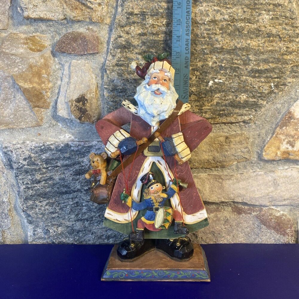 Vintage Christhomas Corp. St. Nicholas/Santa Animated Wood & Resin Music Box